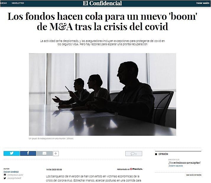 Los fondos hacen cola para un nuevo 'boom' de M&A tras la crisis del covid